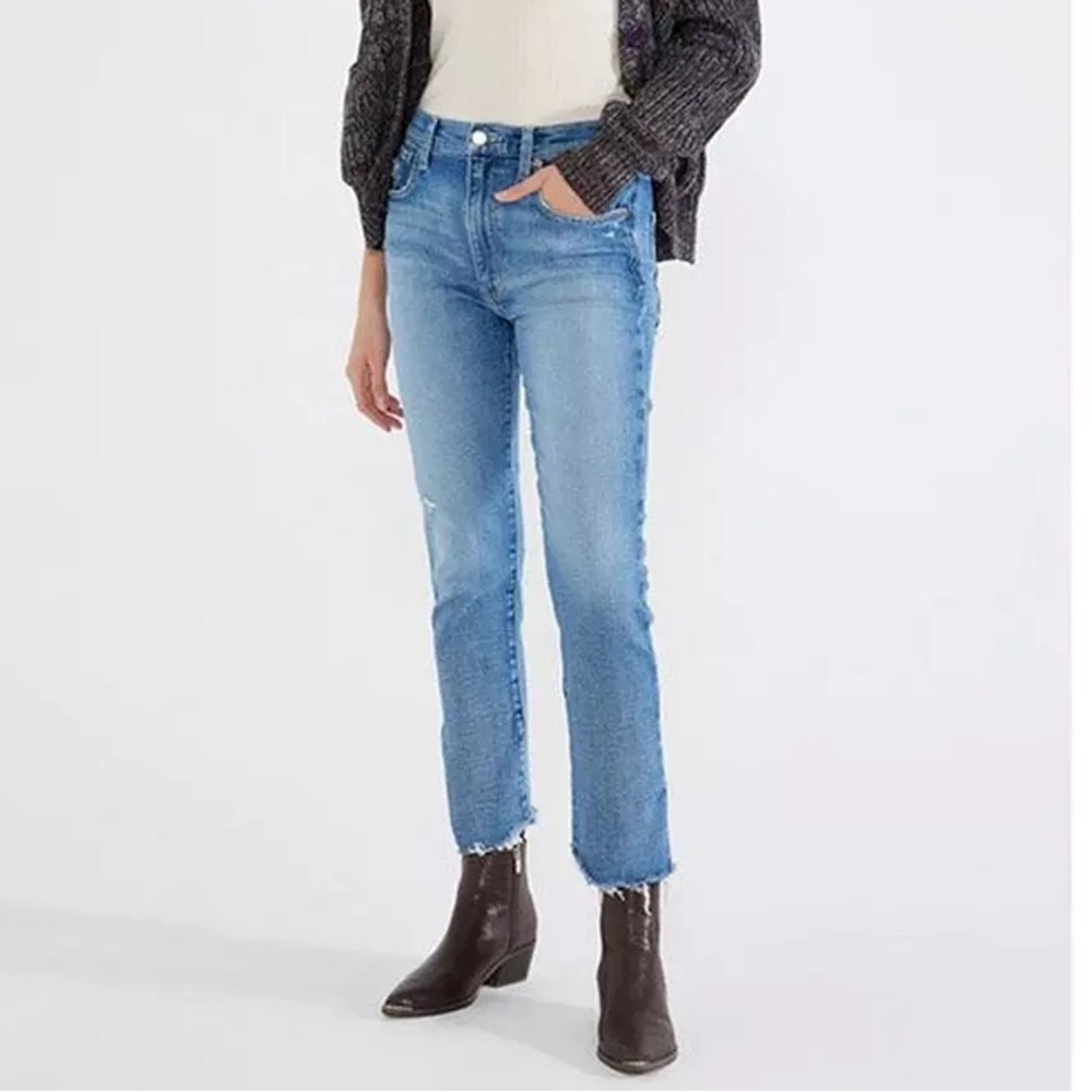 Etica light blue Scarlet Slim Fit frayed ankle jeans - size 25 W 28 L